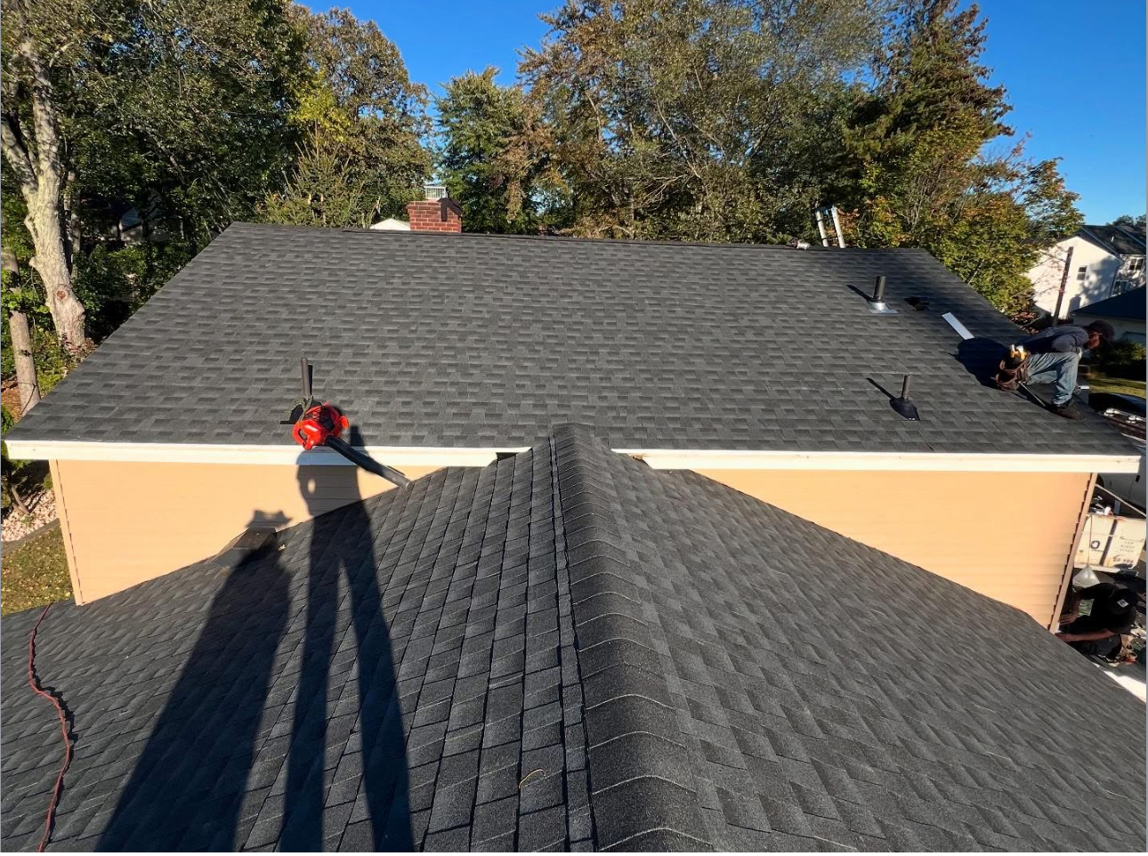 Completed dark shingle roof