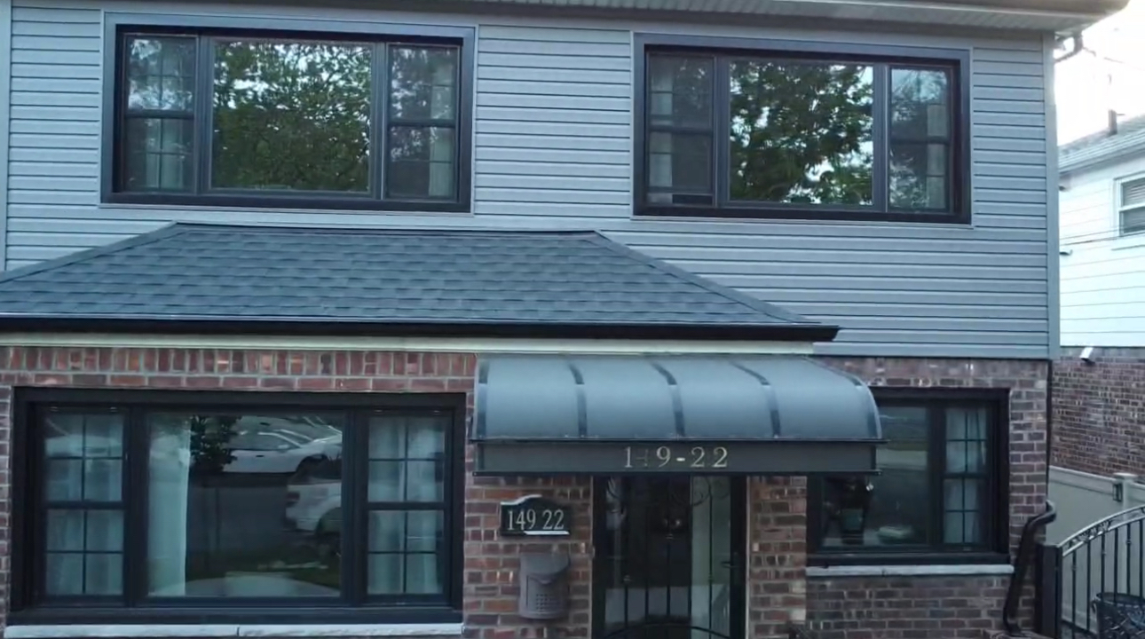 Completed siding and roofing project